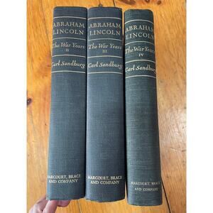 Set of 3 Vintage Abraham Lincoln The War Years by Carl Sandburg. Books 2, 3 & 4
